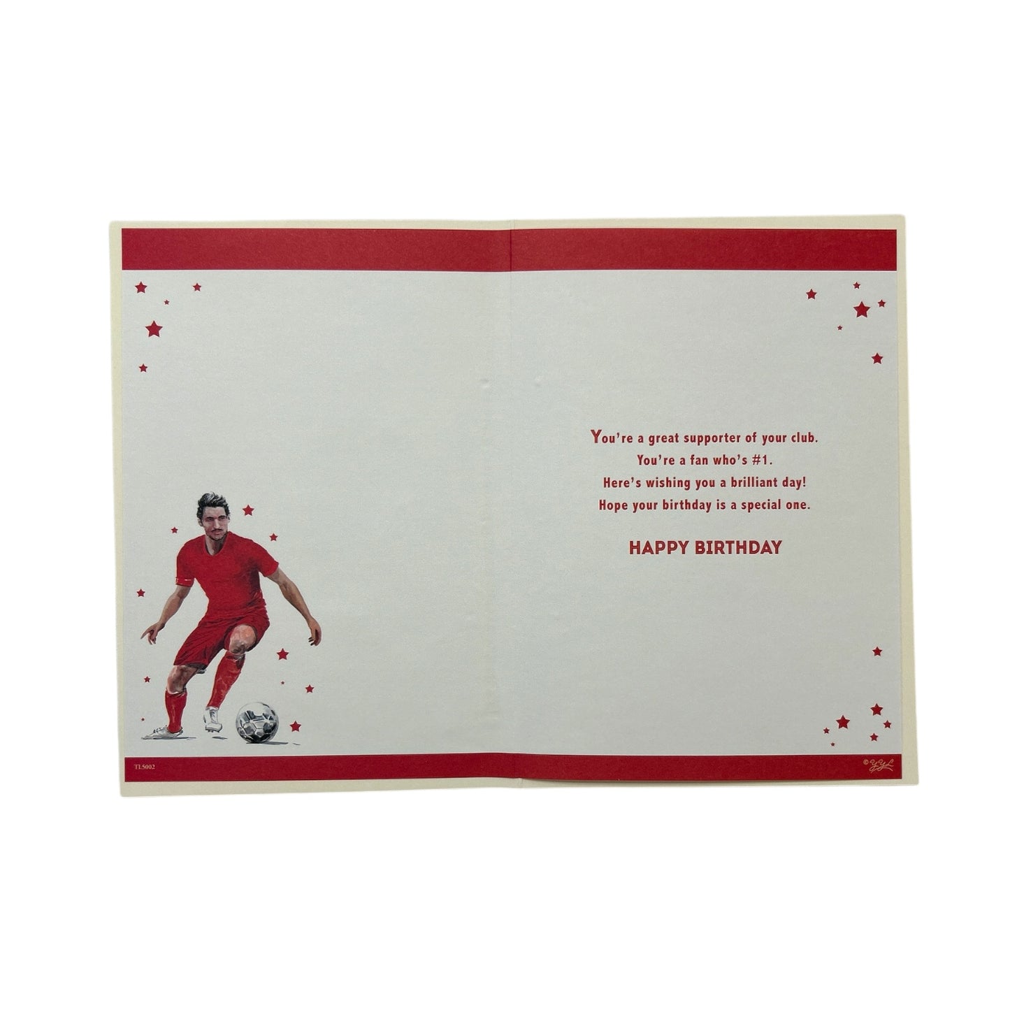 A Man In Red Soccer Uniform Customized Male Birthday Card