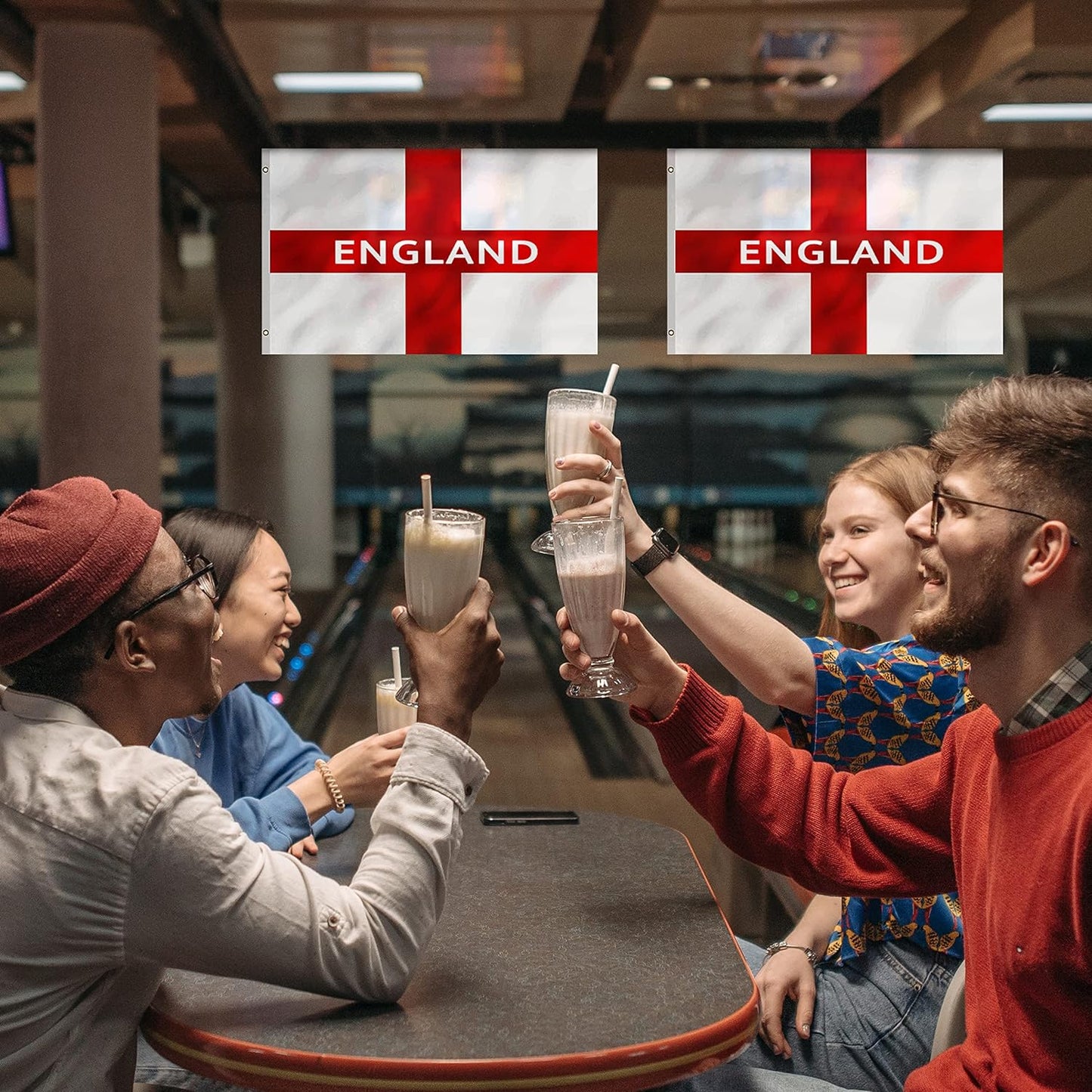 5ft x 3ft England Printed St George Cross National Flag with 2 Eyelets