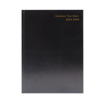 2023-2024 A5 Day Per Page Black Academic Diary