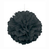 Black Solid 16" Hanging Tissue Pom Pom