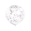 Pack of 6 Clear Latex Balloons with Silver Confetti 12"
