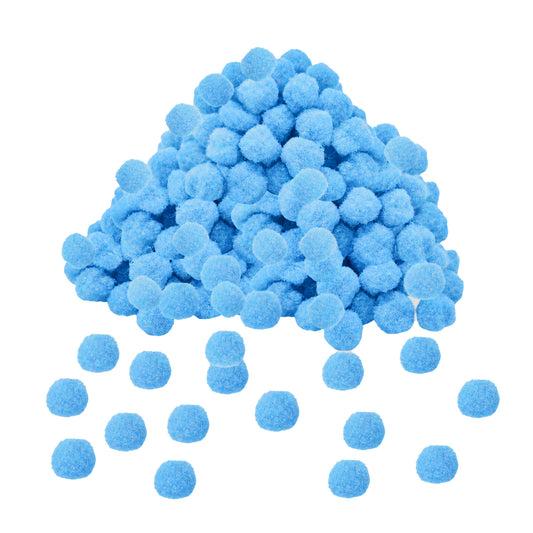 Pack of 250 Light Blue Pom Poms 1.5cm – Soft Fluffy Craft Balls