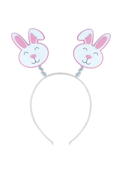Pack of 6 Easter Bunny Head Bopper Headbands with Glitter