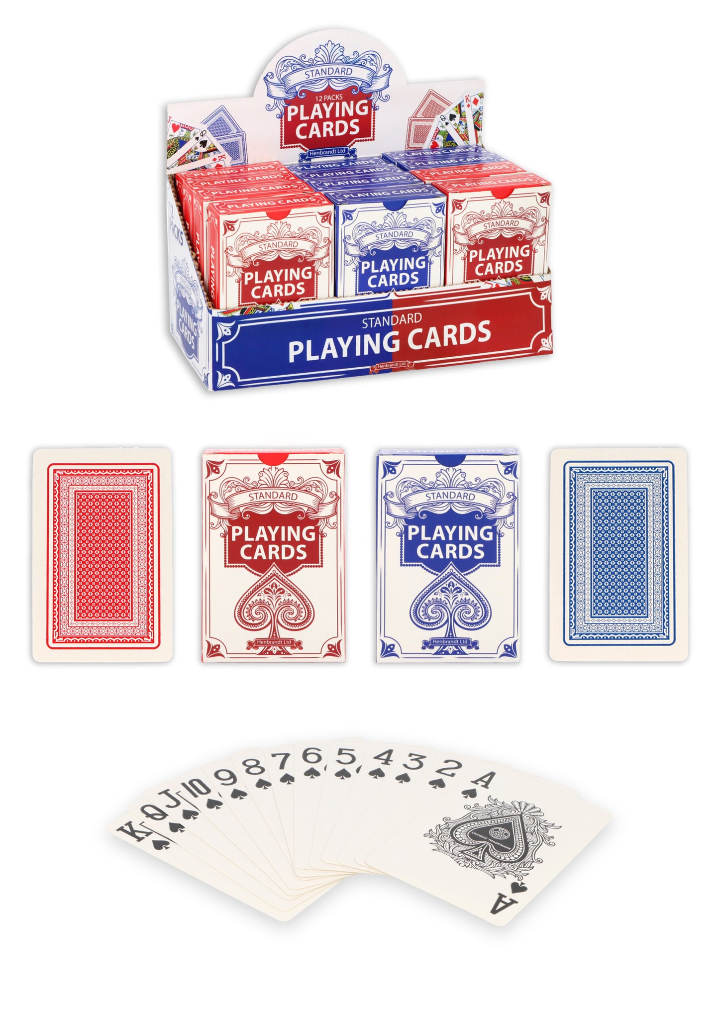 Pack of 12 Standard Playing Cards - Poker Bridge Entertainment Parties Clubs Casinos Tournaments