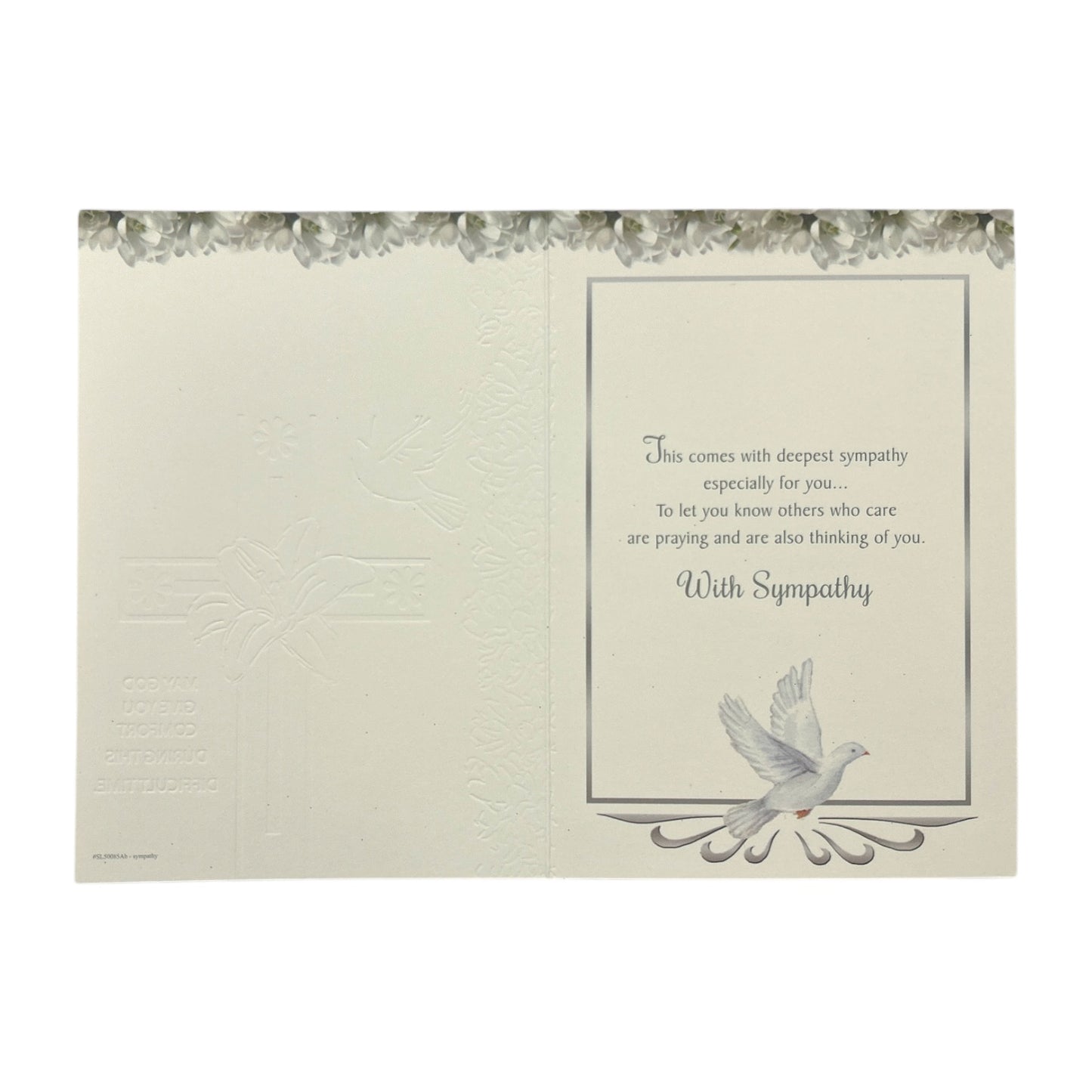 Loss Of Your Mum Dove and Cross Border Design Sympathy Card