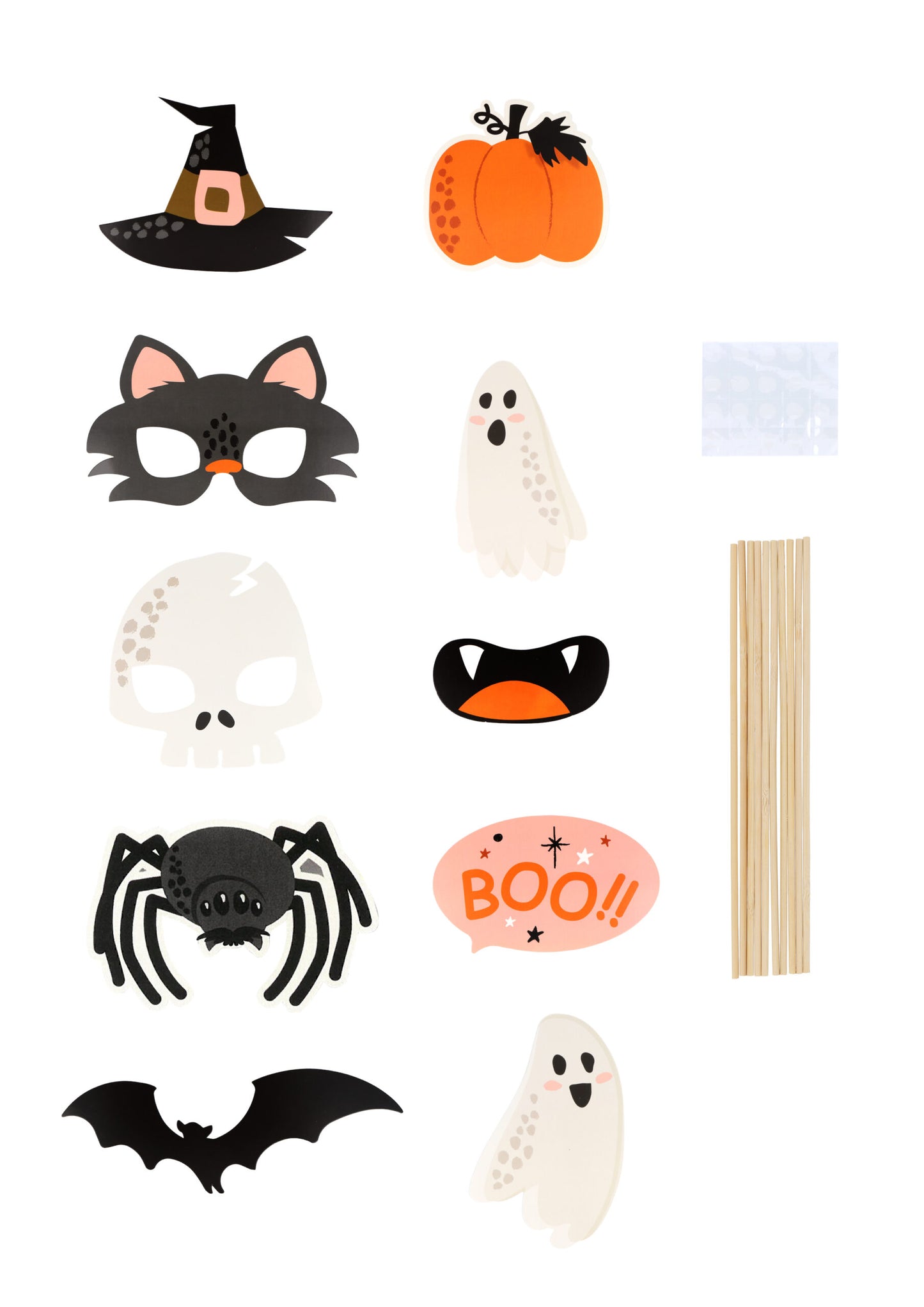Pack of 10 Pieces Halloween Photo Booth Props with Sticks