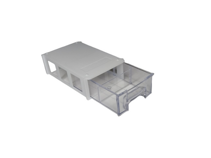 White Stackable Plastic Storage Drawers L150xW92xH44mm with Removable Compartments