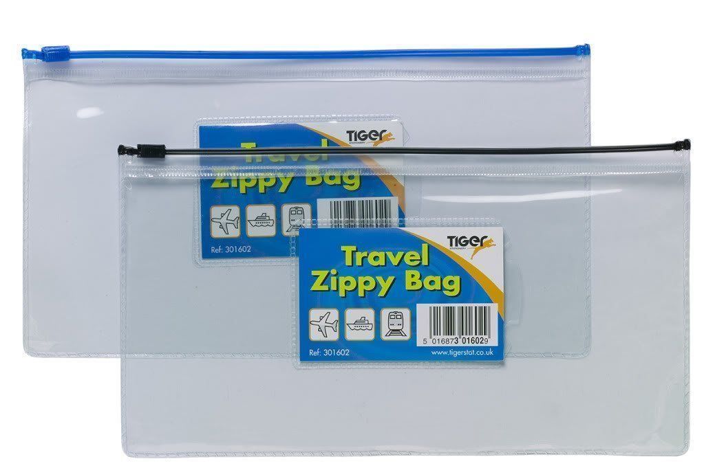 Pack of 5 DL Size Travel Zippy Bags - Assorted Colours