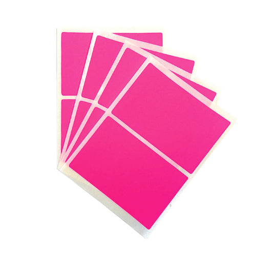 Pack of 80 Pink Fluorescent 50x80mm Rectangular Labels