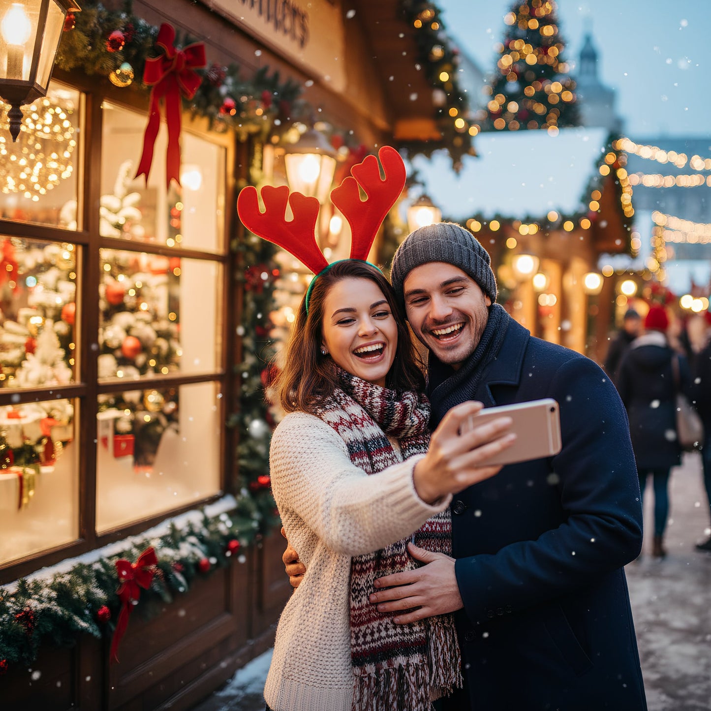 Pack of 12 Christmas Red Reindeer Antler Headbands