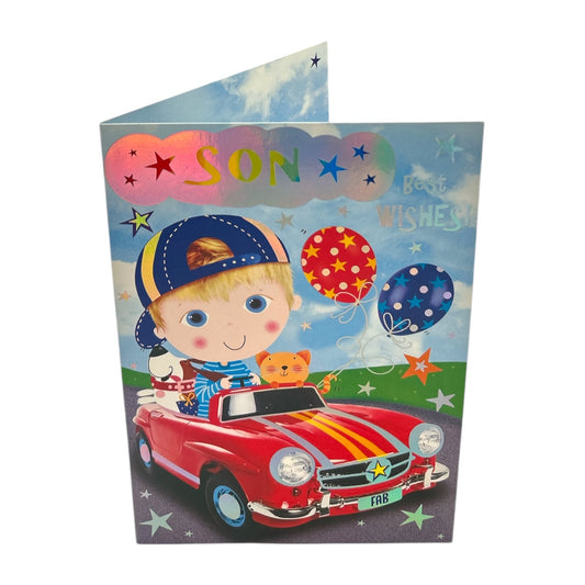 Son Trendy Pops Best Wishes Juvenile Birthday Card