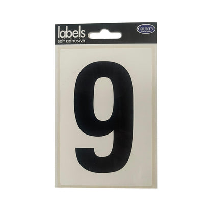 Number 9 Self Adhesive Wheelie Bin Label