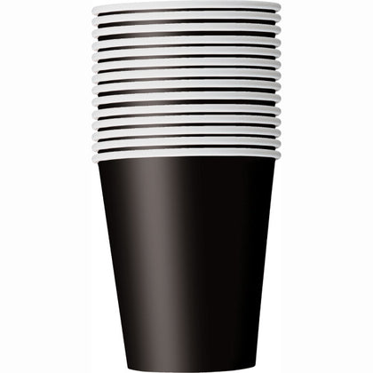 Pack of 14 Midnight Black 9oz Paper Cups