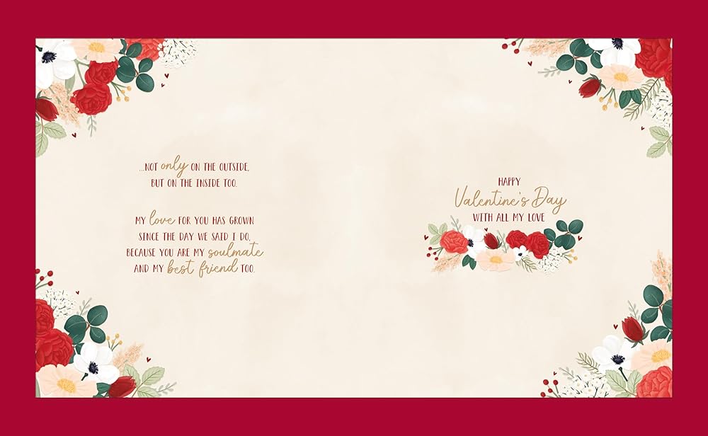 Floral Heart Amazing Wife Luxury Boxed Handfinished Valentine's Day Card