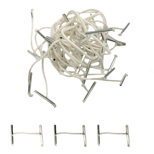 Pack of 500 Elastic White 25mm Metal End Treasury Tags