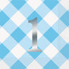 Pack of 16 Blue Gingham 1st Birthday Luncheon Napkins