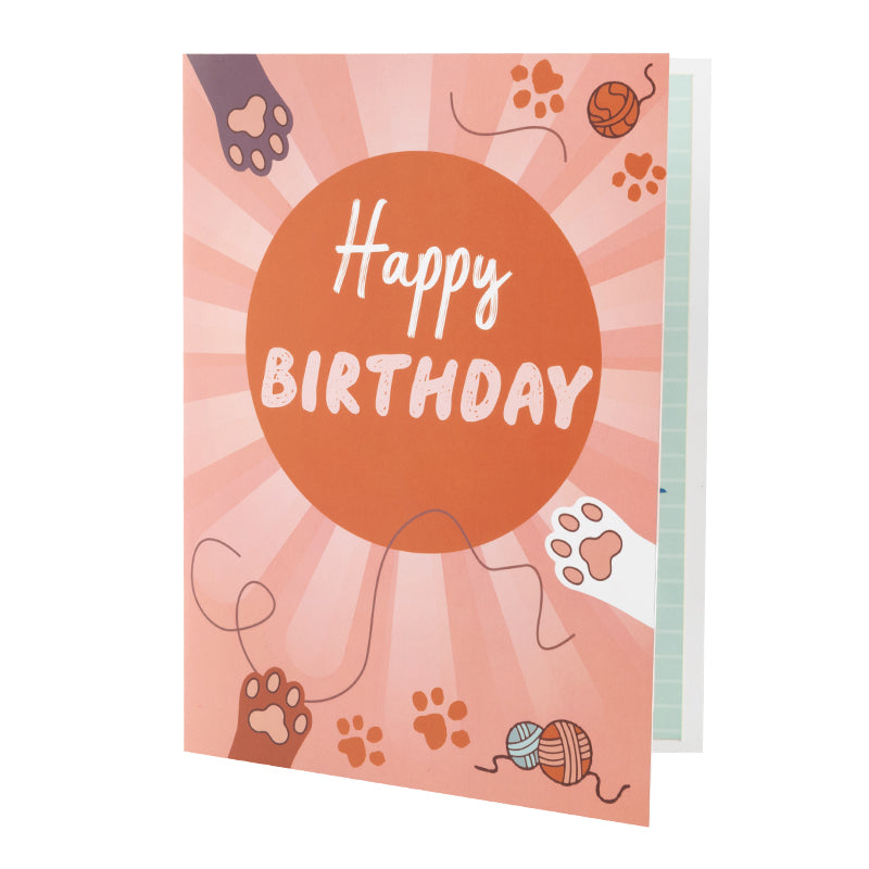 Puppy & Kitty 3D Animal Flag Pop Up Birthday Card
