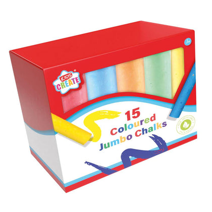 Pack of 15 Coloured Jumbo Chalks