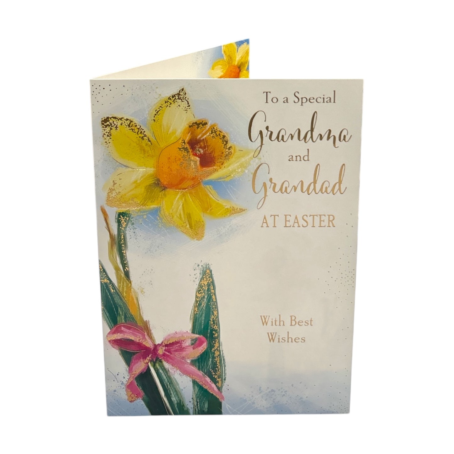 To Grandma And Grandad Beautiful Yellow Tulip Flower Design Easter Card