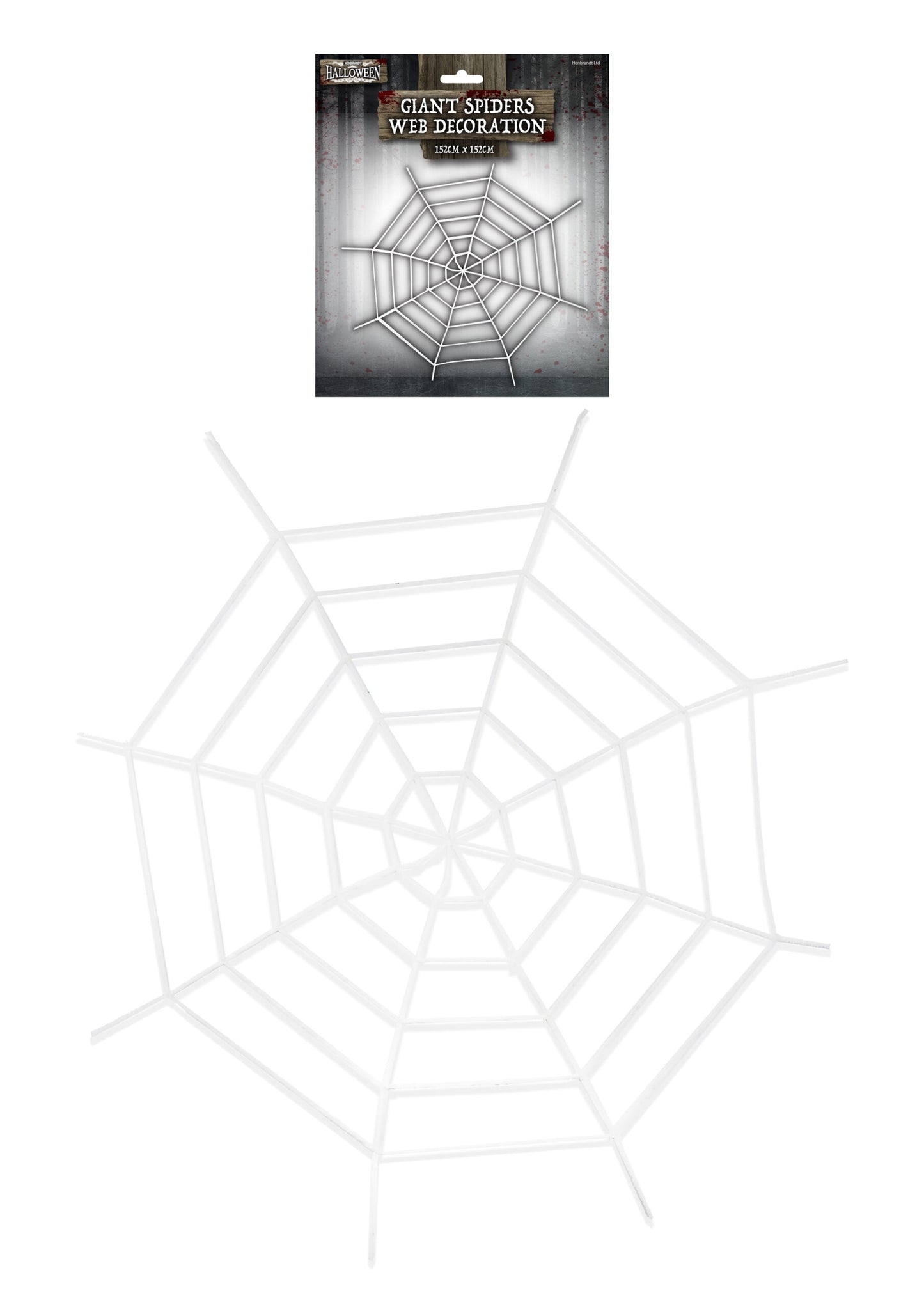 Pack of 2 Giant Spider Web Decoration (1.5m) - Spooky Halloween Party Prop for Indoor Outdoor Decor