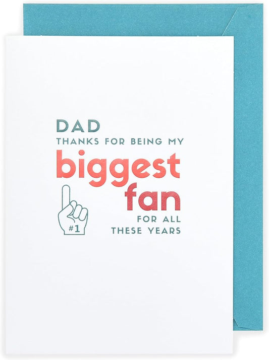 Biggest Fan Design Dad Birthday Card