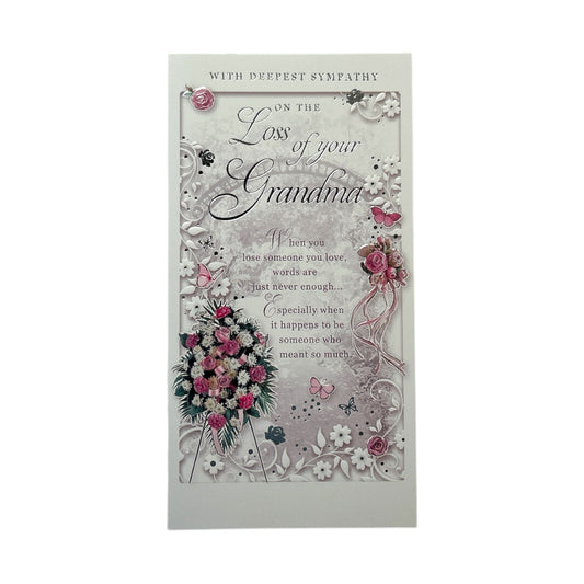 Loss of Grandma Floral Design Sympathy Opacity Card