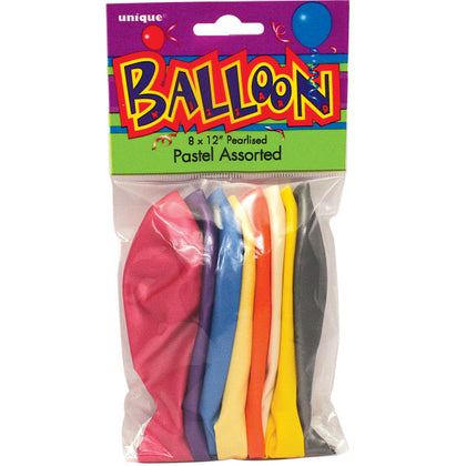 Pack of 10 Assorted Pastel Coloured 12