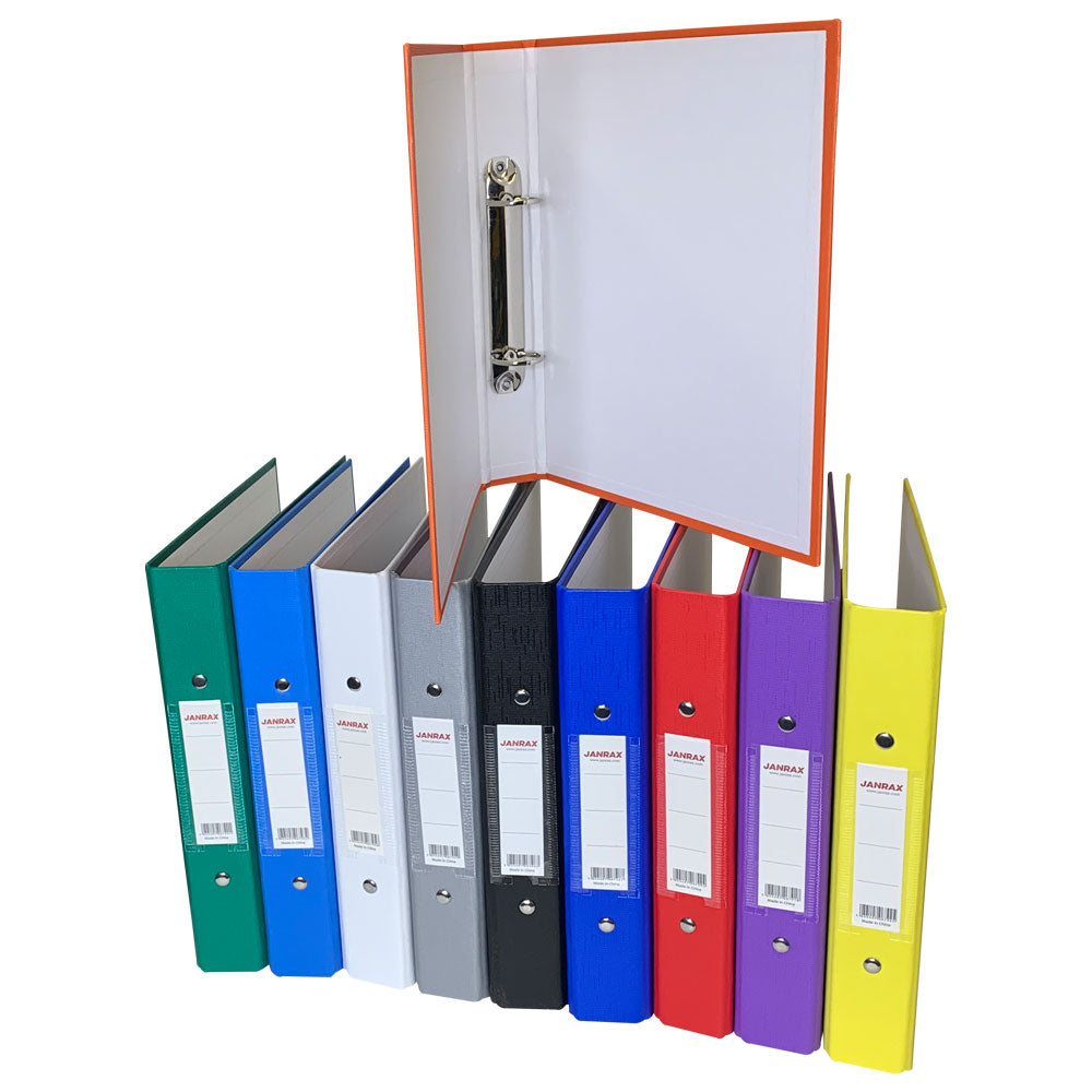Pack of 10 A5 Yellow Paper Over Board Ring Binders by Janrax