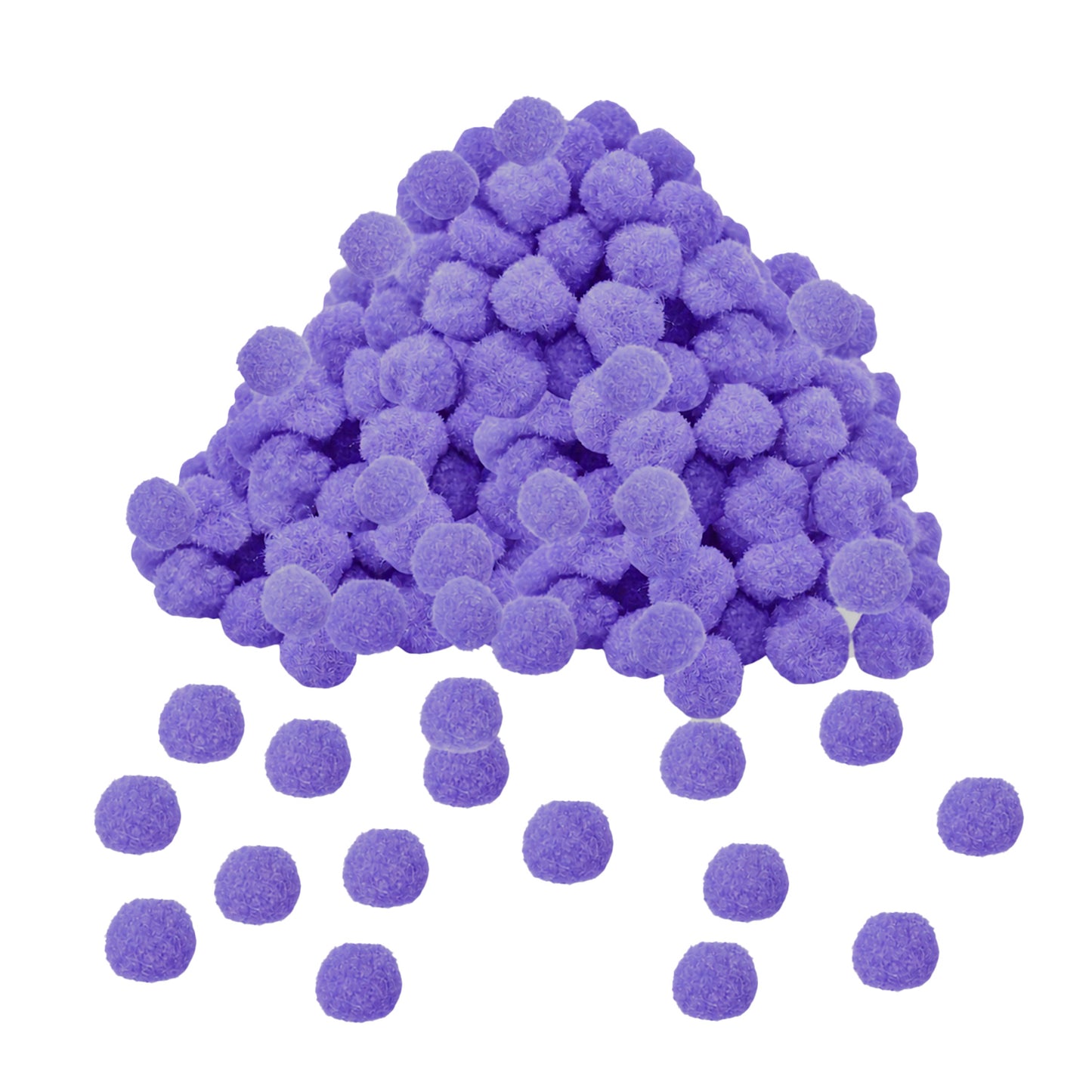 Pack of 250 Light Purple Pom Poms 1.5cm – Soft Fluffy Craft Balls