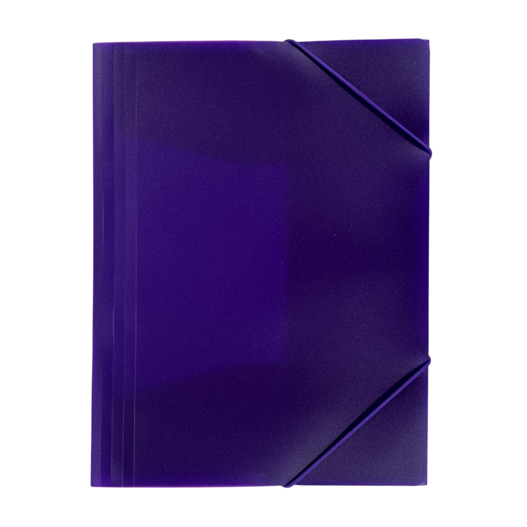 Janrax A4 Clearview Purple 3 Flap Folder with Elasticated Closure