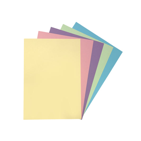 Pack of 500 A4 Assorted Pastel Coloured Card 160gsm Sheets