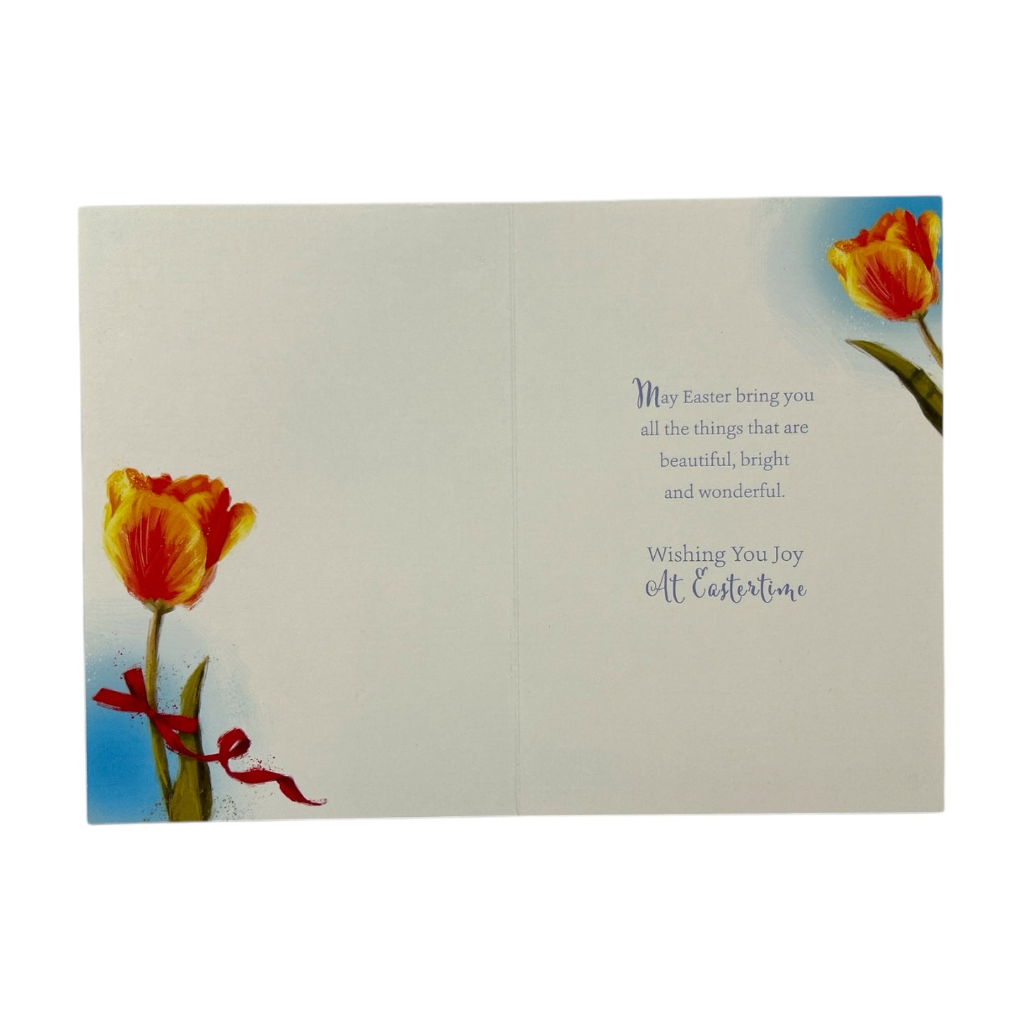 To Special Grandma And Grandad Beautiful Orange Tulip Flower Design Easter Card