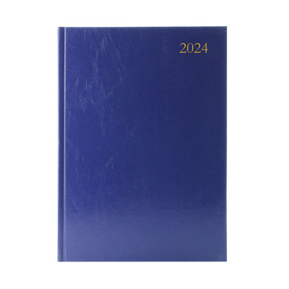 Janrax 2024 A4 Day Per Page Blue Desk Diary