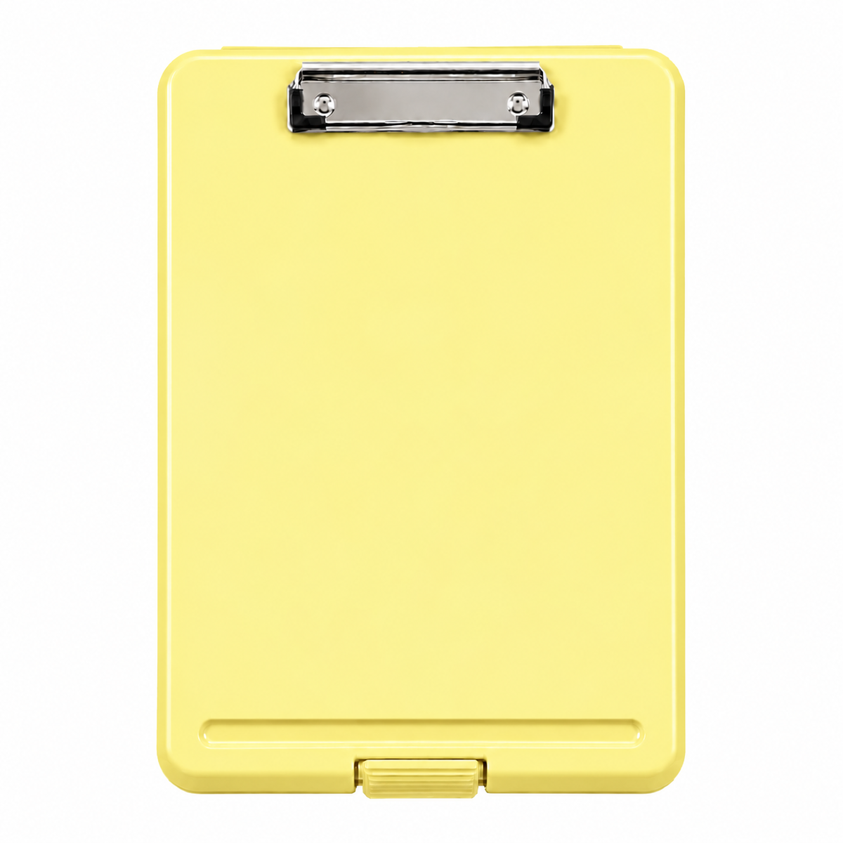 Pack of 5 A4 Pastel Yellow Plastic Clipboard Box File - Storage Filing Case