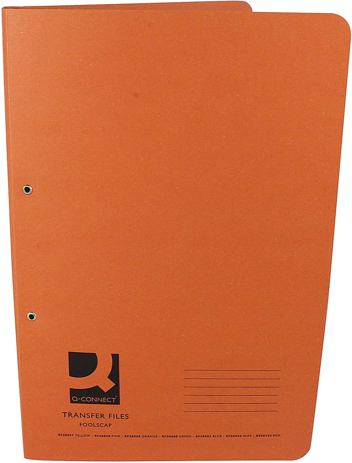 Pack of 25 Q-Connect 35mm Capacity Foolscap Orange Transfer Files