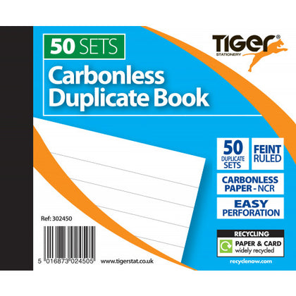 Small 127x105mm 50 Sets Carbonless Feint Ruled Duplicate Book 