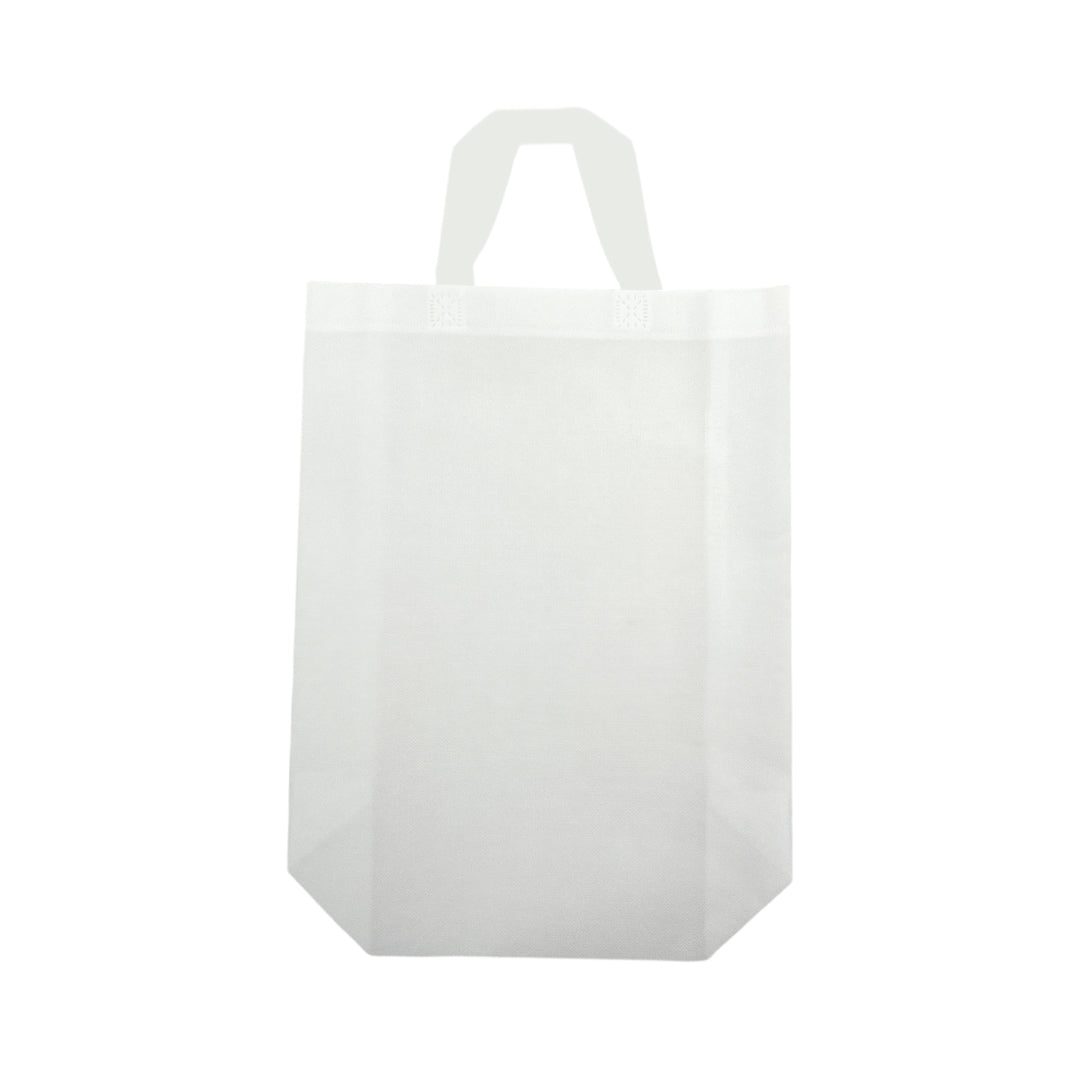 Pack of 100 White Coloured 35x41x12cm Non-Woven Bags with Handle