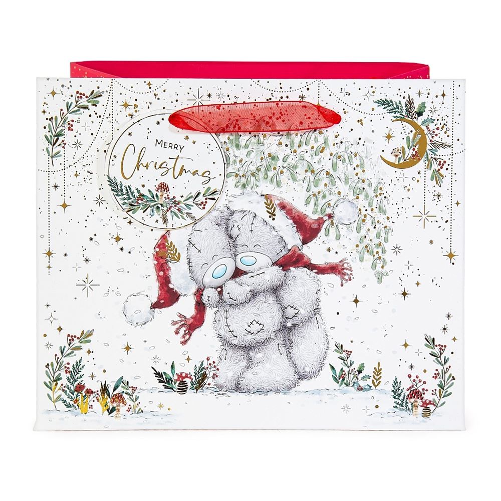 Bears Hugging Medium Christmas Gift Bag {DC}