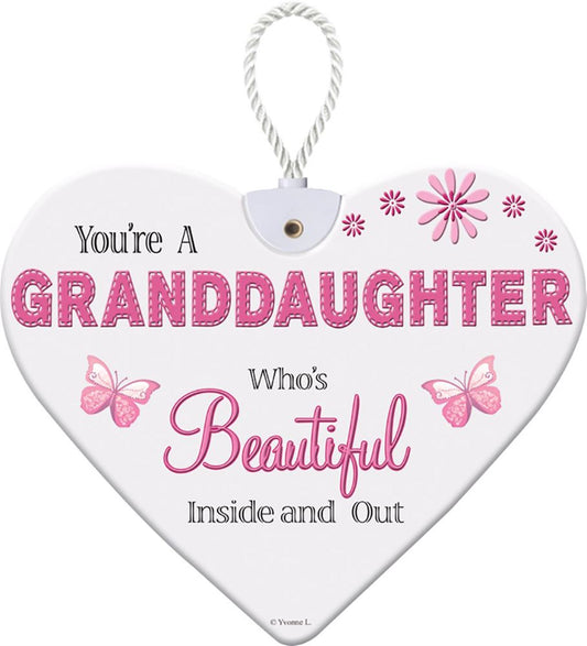 GRANDDAUGHTER HeartFelts Hanging Plaque