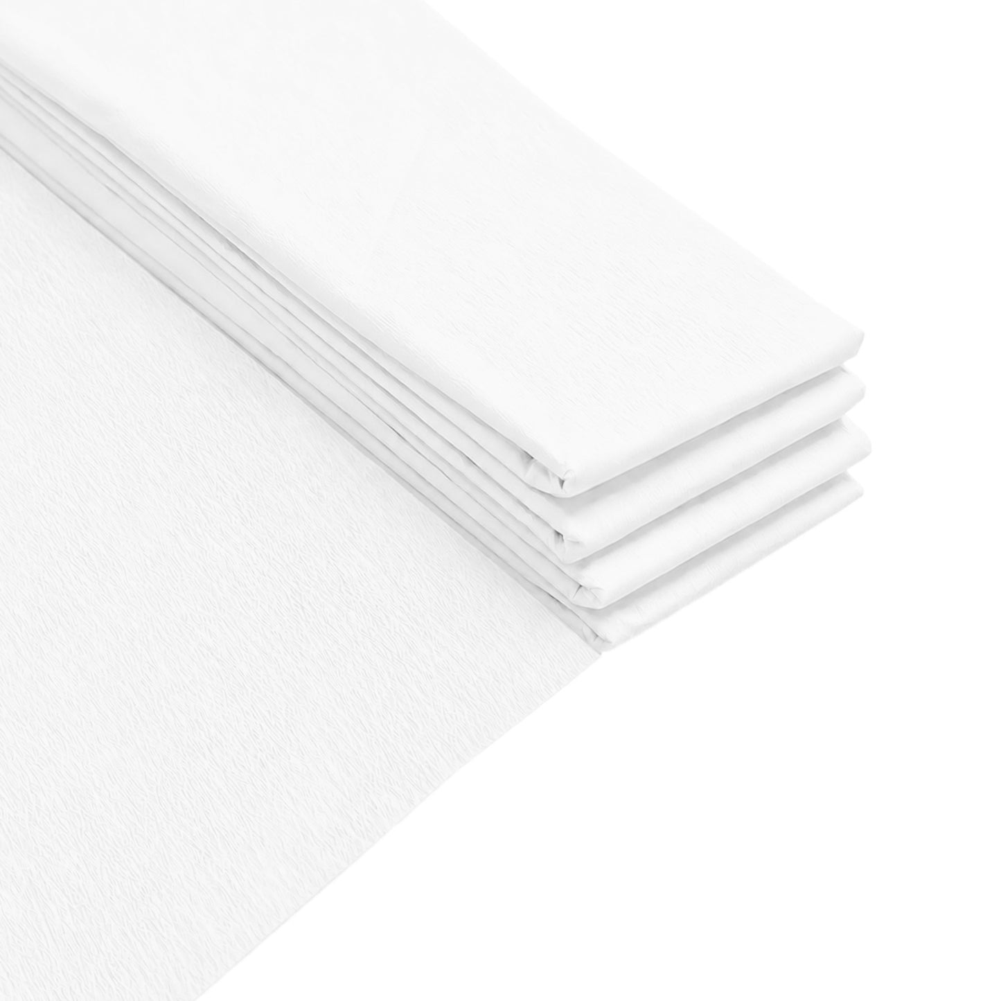 Pack of 10 White Crepe Paper Sheets 50cm x 2m 17GSM 35% Stretch Craft Paper
