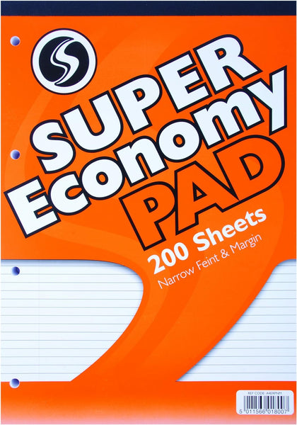 Super Economy A4 Refill Pad - Narrow Lined with Margin