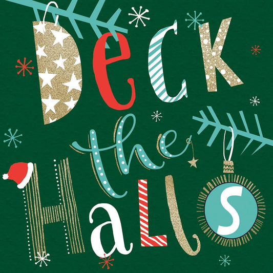 Pack of 8 Deck The Halls In Aid of Mind Charity Christmas Cards