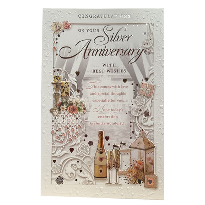 Congratulations On Your Silver Anniversary Open Opacity Card