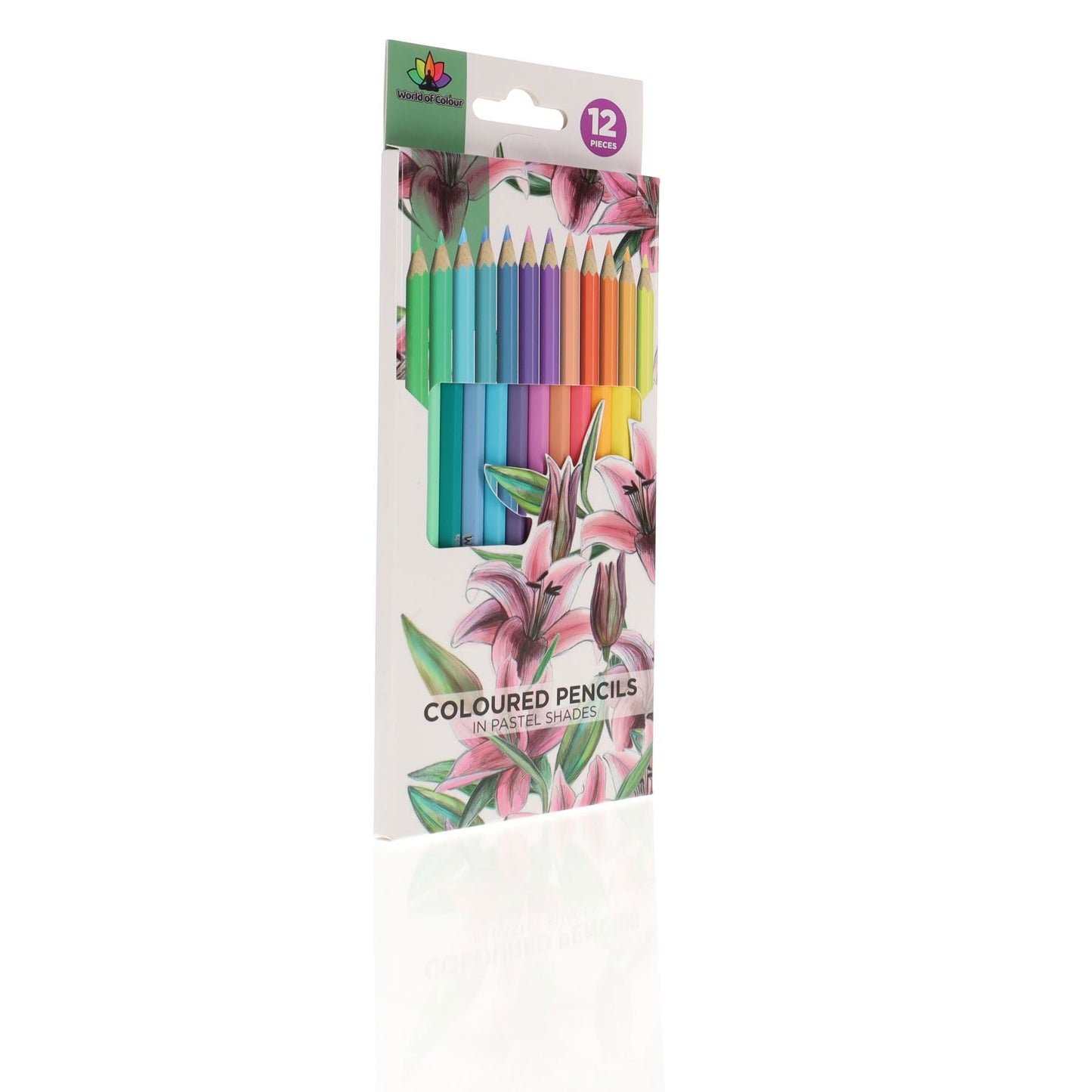 Pack of 12 Pastel Shades Colour Pencils by World of Colour