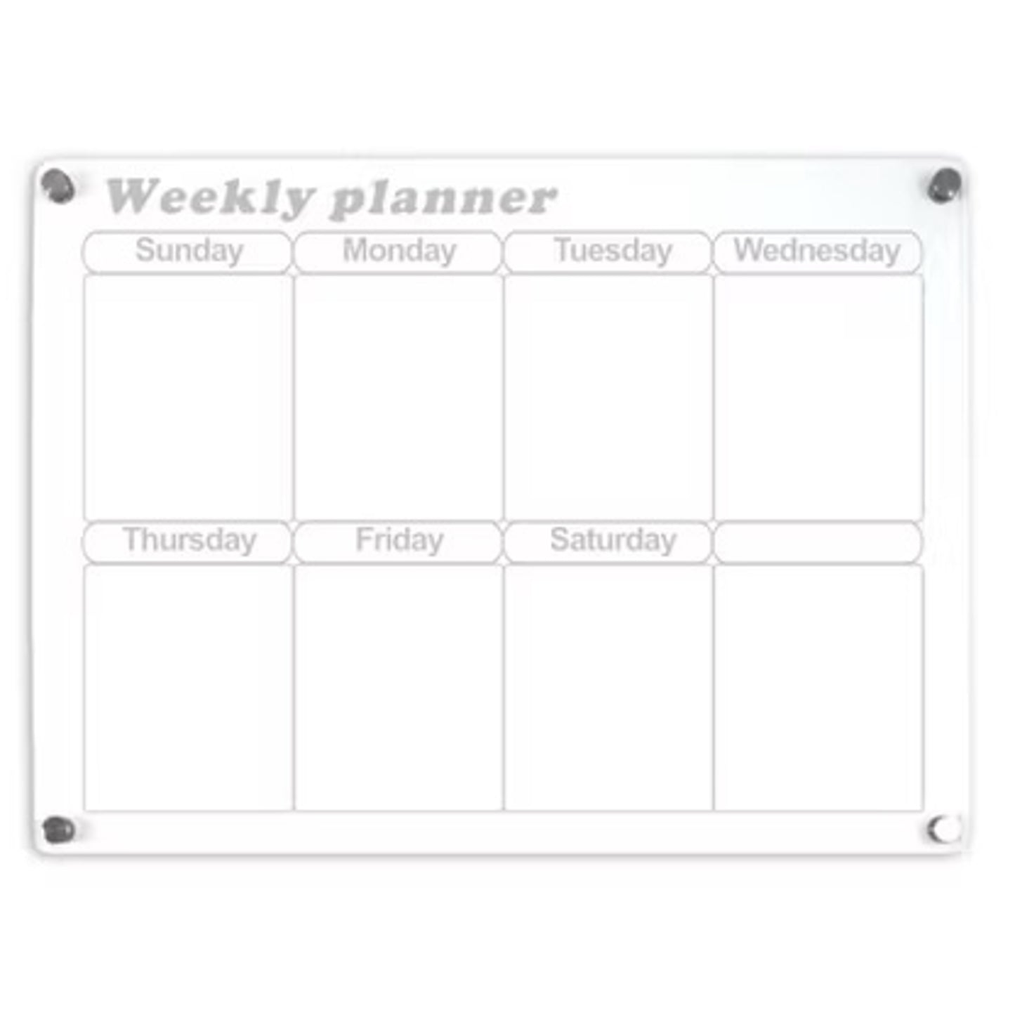 Glass Dry Erase Magnet Whiteboard Weekly Planner for Refrigerator