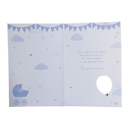 On The Birth of a New Baby Boy Balloon Boutique Greeting Card