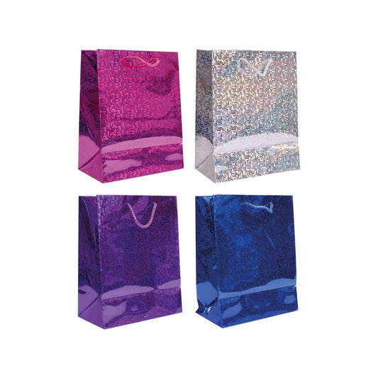Pack of 12 Small Assorted Holographic Gift Bags