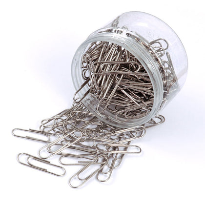 Tub of 150 Nickel Paper Clips 28mm