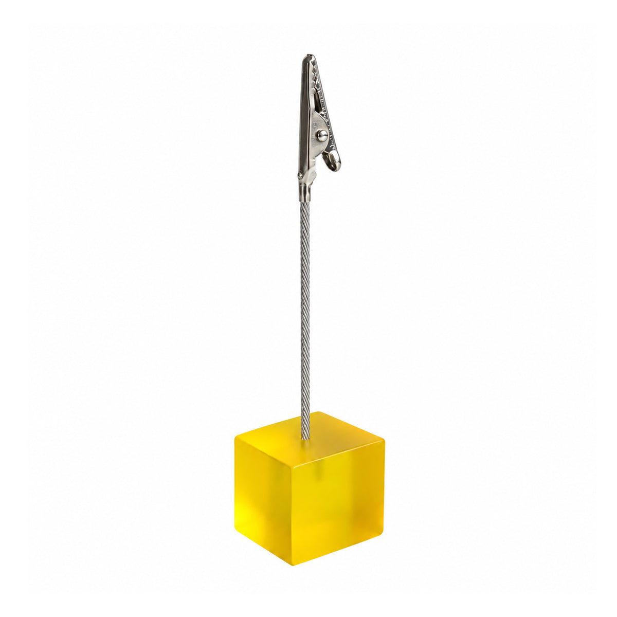 Photo Holder Clip with Square Yellow Coloured Resin Base