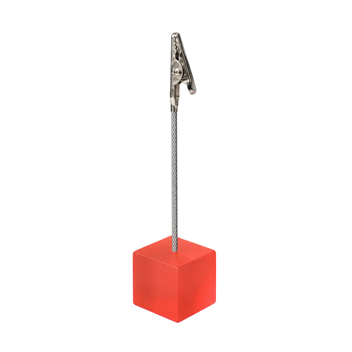Photo Holder Clip with Square Orange Coloured Resin Base
